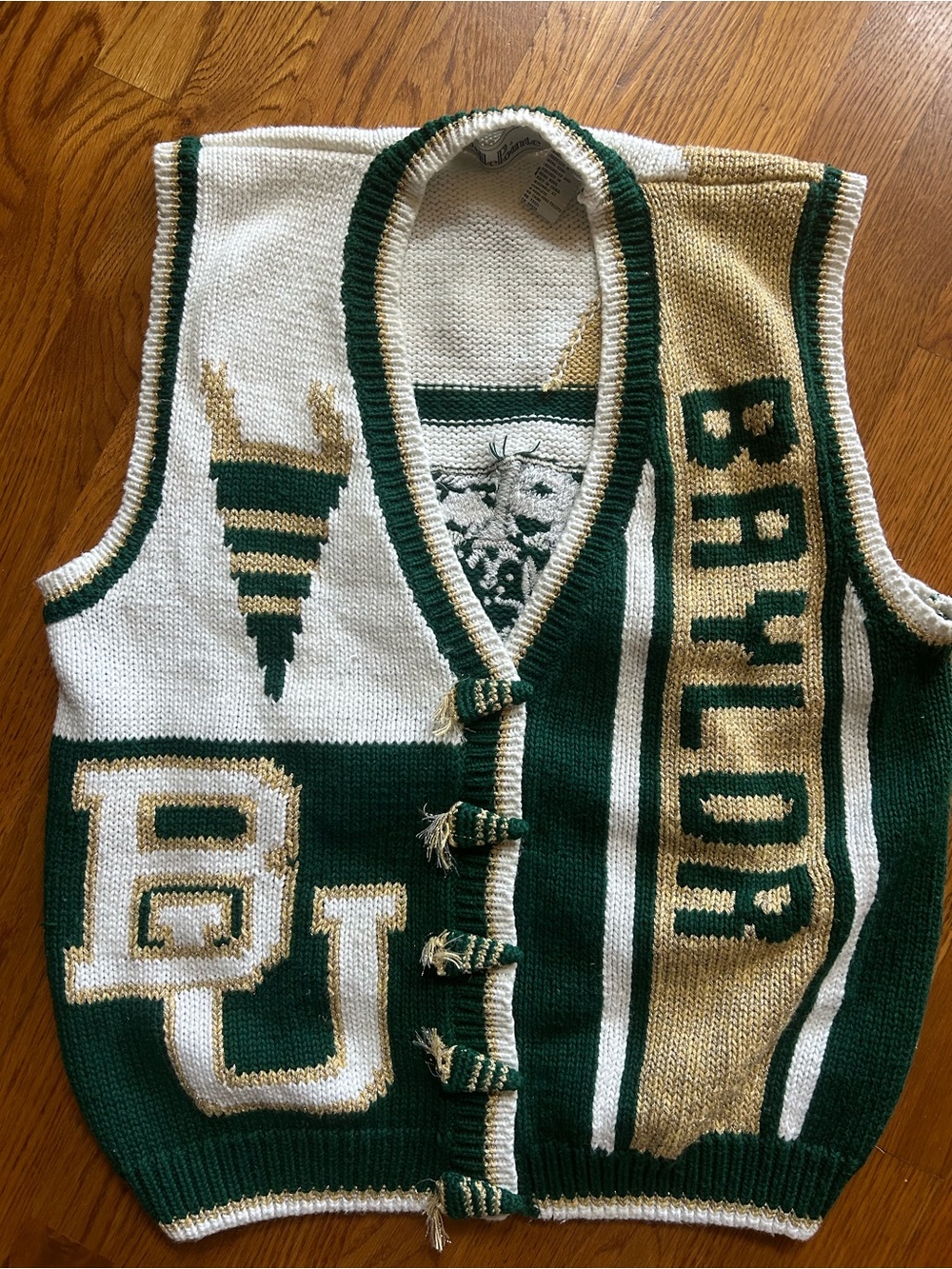 Vintage 1980s Belle Point Baylor Univ Sweater Vest